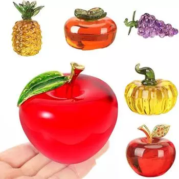 Маленькая статуэтка из фруктов ручной работы Яркие хрустальные стеклянные фрукты Коллекционные предметы Главная Style 7