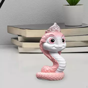 Маленькая статуэтка змеи Китайский год, предметы коллекционирования Миниатюрная фигурка животного Мини 2.9x2.4x4.8cm Red