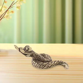 Маленькая статуэтка змеи, украшение для чайного питомца, настольное украшение, произведение искусства, идеальный подарок, мини-животное