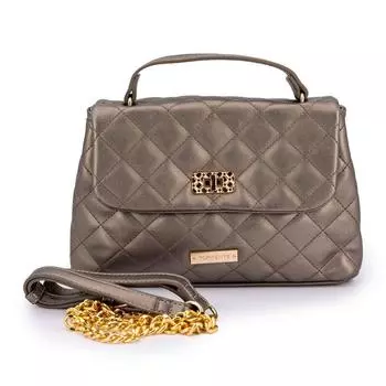 Маленькая стеганая сумка с золотой ручкой Женский TORRENTE Petit бронзовый