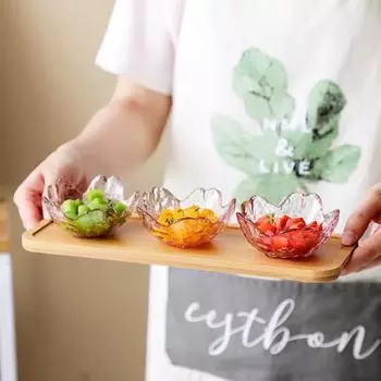 Маленькая стеклянная тарелка в японском стиле с золотой инкрустацией, стеклянная миска для соуса, мини-тарелка для приправ