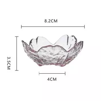 Маленькая стеклянная тарелка в скандинавском стиле с золотой инкрустацией, стеклянная миска для соуса, приправа для барбекю, цветочная миска с лепестками, стеклянная тарелка для приправ Pink