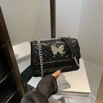 Маленькая сумка-бабочка, женская иностранная универсальная сумка-мессенджер с цепочкой, маленькая квадратная сумка через плечо. золотой