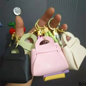 Маленькая сумка брелок конфетного цвета маленький кошелек кулон сумочка дизайн форма сумка для ключей фиолетовый