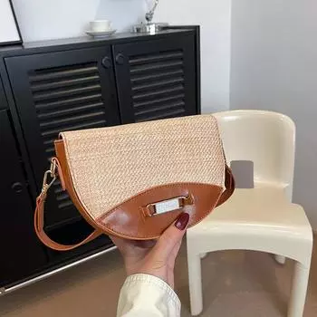 Маленькая сумка через плечо 2024 года, новая простая весенняя модная сумка-мессенджер большой вместимости, ретро-нишевая модная сумка-седло для женщин коричневый