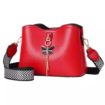 Маленькая сумка через плечо для женщин с бабочкой и кисточками, сумка-мессенджер из искусственной кожи, большая вместимость, прочная, для поездок на работу и путешествий белый