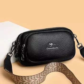 Маленькая сумка через плечо для женщин на лето, многослойная сумка для мобильного телефона, простая сумка для женщин среднего возраста, повседневная универсальная сумка через плечо