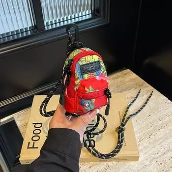 Маленькая сумка через плечо Mini Change, сумка для наушников, модная и модная сумка для личных карточек, маленький подвесной ключ с большим цветочным ключом в национальном стиле на северо-востоке