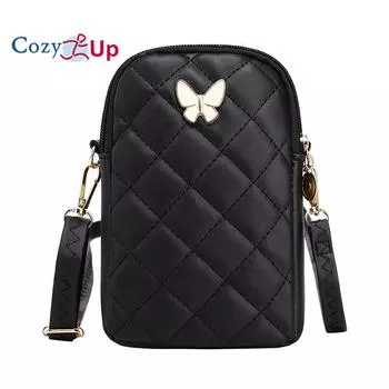 Маленькая сумка Cozy Up Lingge, женская сумка для мобильного телефона, сумка через плечо с вышивкой бабочки 17x11x3cm чёрный