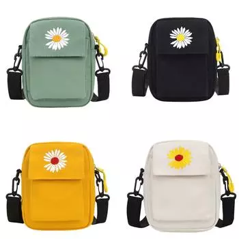 Маленькая сумка Daisy Canvas, женская сумка-мессенджер, студенческая сумка через плечо One Size жёлтый