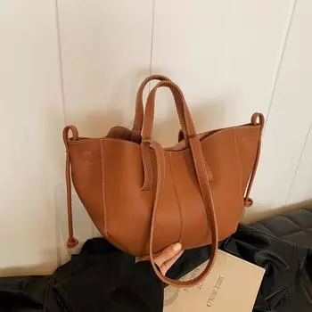 Маленькая сумка для поездок на работу большой вместимости для женщин, новая осенняя сумка в стиле ретро, универсальная сумка-тоут