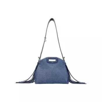Маленькая сумка из денима Мисс М, Miss M Mini Denim Bag, Maje