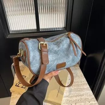 Маленькая сумка из мягкой кожи большой емкости, женская сумка через плечо, сумка для пельменей хаки