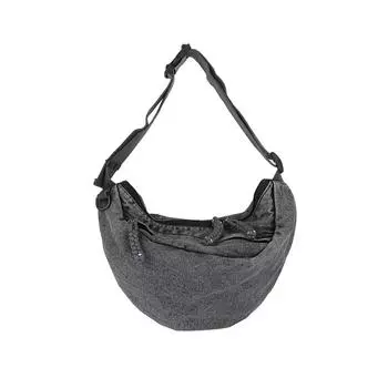 Маленькая сумка из светлого денима Женская наплечная сумка кроссбоди Сумка-пельмень для поездок чёрный