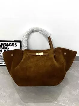 Маленькая сумка-крыло Niche Design из матовой замши, большая вместительная сумка-тоут, синяя сумка через плечо для женщин 20x14x22cm кофейный