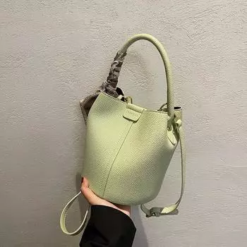 Маленькая сумка-мешок Niche Design, женская сумка 2024 года, новая модная летняя сумка-мессенджер, популярная текстура в Интернете, портативная сумка-ведро жёлтый