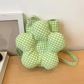Маленькая сумка-мессенджер с цветами, женская, новая летняя модная клетчатая сумка для мобильного телефона, повседневная универсальная сумка для поездок на работу зелёный