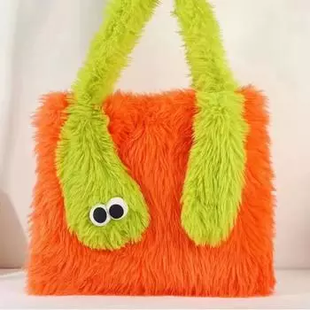 Маленькая сумка-монстр через плечо, милая, забавная, уродливая, кукольная, забавная, уродливая, милая, большая, вместительная, плюшевая сумка оранжевый
