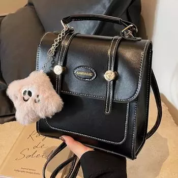 Маленькая сумка на два плеча с ретро-текстурой, школьный рюкзак, ручная дорожная сумка на одно плечо, школьная сумка.