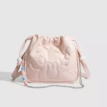 Маленькая сумка Niche Design с милым кроликом и цепочкой из бисера, сумка через плечо для девочек, сумка через подмышку