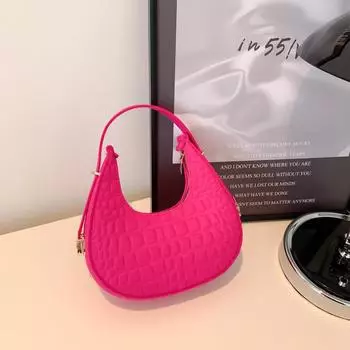 Маленькая сумка Niche design, женская, весна 2024, новая, модная, однотонная, через плечо, подмышечная сумка, повседневная, простая, в форме полумесяца серый