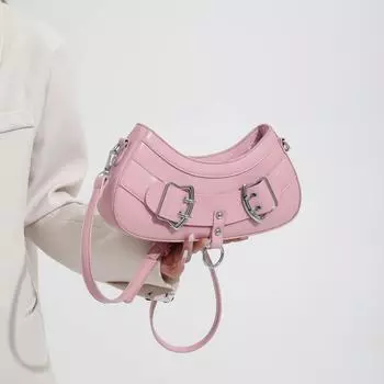 Маленькая сумка Niche locomotive для женщин 2024 года, новая модная женская сумка, модная сумка-мессенджер в форме полумесяца, универсальная сумка через плечо под мышкой чёрный