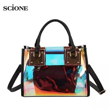 Маленькая сумка, новая сумка через плечо Fairy, лазерная ручная сумка на одно плечо, прозрачная желейная летняя сумка 27cm*14cm*19cm белый