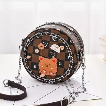 Маленькая сумка, новая женская стильная сумка через плечо на одно плечо, сумка-цепочка для мобильного телефона, маленькая круглая мини-сумка .