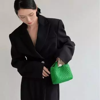 Маленькая сумка ручной работы с ощущением высокого класса, летняя женская сумка-ведро, мини-корзина для овощей, наклонная пролетная часть 17*15*11 белый