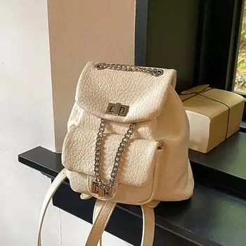 Маленькая сумка-рюкзак с цепочкой, женская высококачественная универсальная школьная сумка, дорожный рюкзак-ведро one size розовый