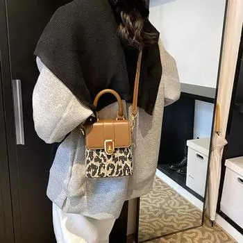 Маленькая сумка с ретро-текстурой, женская на плечо, сумка для мобильного телефона, портативная сумка-мессенджер, маленькая квадратная сумка коричневый