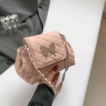 Маленькая сумка с вышивкой ромбами, женская модная универсальная сумка-мессенджер с цепочкой, сумка на одно плечо, сумка-тоут серебряный