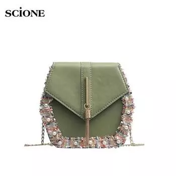 Маленькая сумка SCIONE, летняя новая стильная женская сумка, студенческая сумка в западном стиле, сумка-мессенджер Tide 17cm*7cm*18cm белый