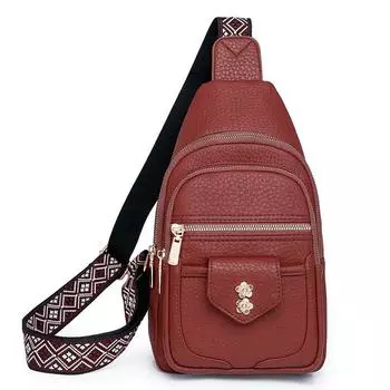 Маленькая сумка-слинг для женщин, модная сумка-пояс из веганской кожи, сумки через плечо для женщин, нагрудная сумка для путешествий, рюкзак-слинг с регулируемым ремнем чёрный