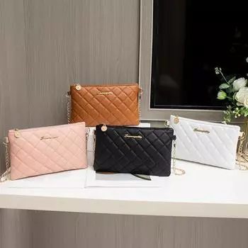 Маленькая сумка, сумка через плечо Diamond Grid, женская косметичка белый