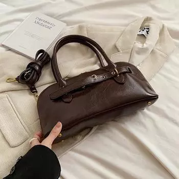 Маленькая сумка-тоут из искусственной кожи в стиле ретро для женщин 2024 года, новая модная сумка Y2K, женские дорожные сумки через плечо красный