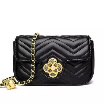 Маленькая сумка в стиле аромата для женщин, новая модная сумка через плечо, легкая роскошная сумка с замком в виде четырехлистного клевера, вышитая нитью, маленькая квадратная сумка