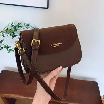 Маленькая сумка в стиле ретро, женская, осень-зима 2024 года, новая сумка через плечо, сумка через подмышку, высококачественная фактурная сумка-мессенджер, маленькая квадратная сумка чёрный