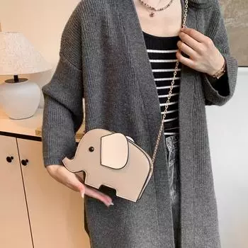 Маленькая сумка в виде слона, модная и универсальная сумка через плечо, новая женская сумка, персонализированная сумка в виде милого мультяшного слона