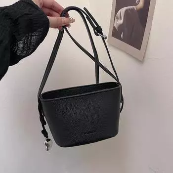 Маленькая сумка-ведро с узором личи, женская, 2025 года, новая модная сумка-мессенджер через плечо, повседневная сумка через подмышку