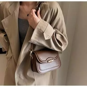 Маленькая сумка высокого качества в стиле ретро, новинка 2024 года, женская сумка весна/лето, популярная популярная сумка через плечо, коричневая маленькая квадратная сумка