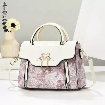 Маленькая сумка женская 2025 Западный стиль Новая универсальная модная сказочная сумочка Ретро элегантная элегантная на плечо сумка-мессенджер Beige White