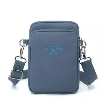 Маленькая сумка женская на плечо кроссбоди нейлоновая сумка для мобильного телефона синий