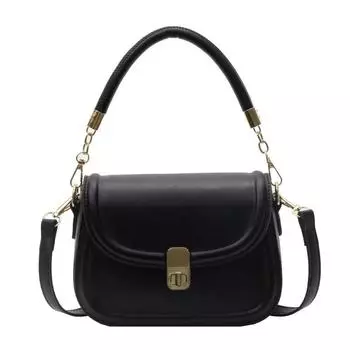 Маленькая сумка женская новая однотонная модная универсальная сумка-мессенджер для поездок на работу чёрный