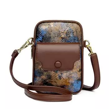 Маленькая сумка, женская сумка через плечо, лоскутная многослойная сумка для мобильного телефона, кошелек для монет фиолетовый