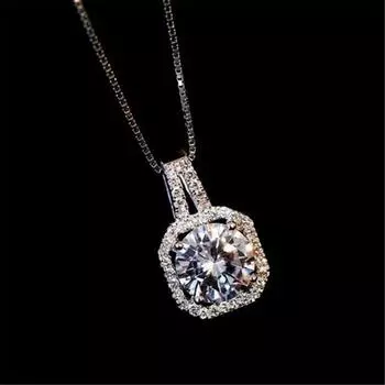 Маленькая сумочка ожерелье S925 стерлингового серебра женская мода элегантная квадратная сумка кулон ключичная цепочка ювелирные изделия 925