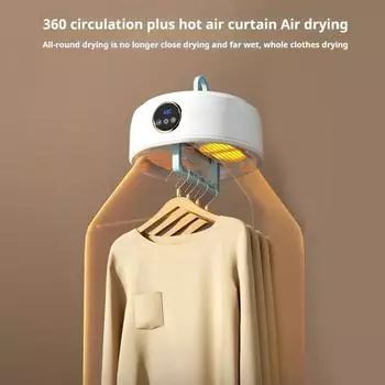 Маленькая сушилка для одежды Большая вместимость Функция таймера Нагрев на 360 градусов Компактная конструкция Складная