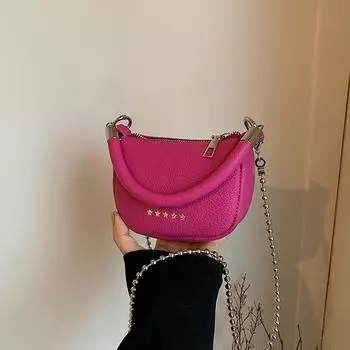 Маленькая свежая персонализированная сумка женская летняя 2024 года, новый повседневный тренд, переносная сумка через плечо, сумка-седло на одно плечо чёрный