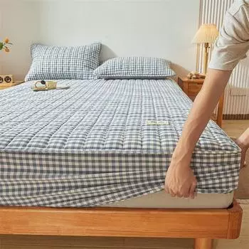 Маленькая свежая стильная теплая хлопчатобумажная простыня, окрашенная в пряжу, соевое стеганое покрывало, защитный чехол Simmons 0.9cm*190cm