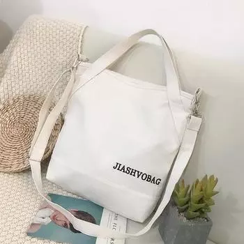 Маленькая свежая сумка популярная сумка-мессенджер холщовая сумка на плечо простая женская сумка-тоут белый
